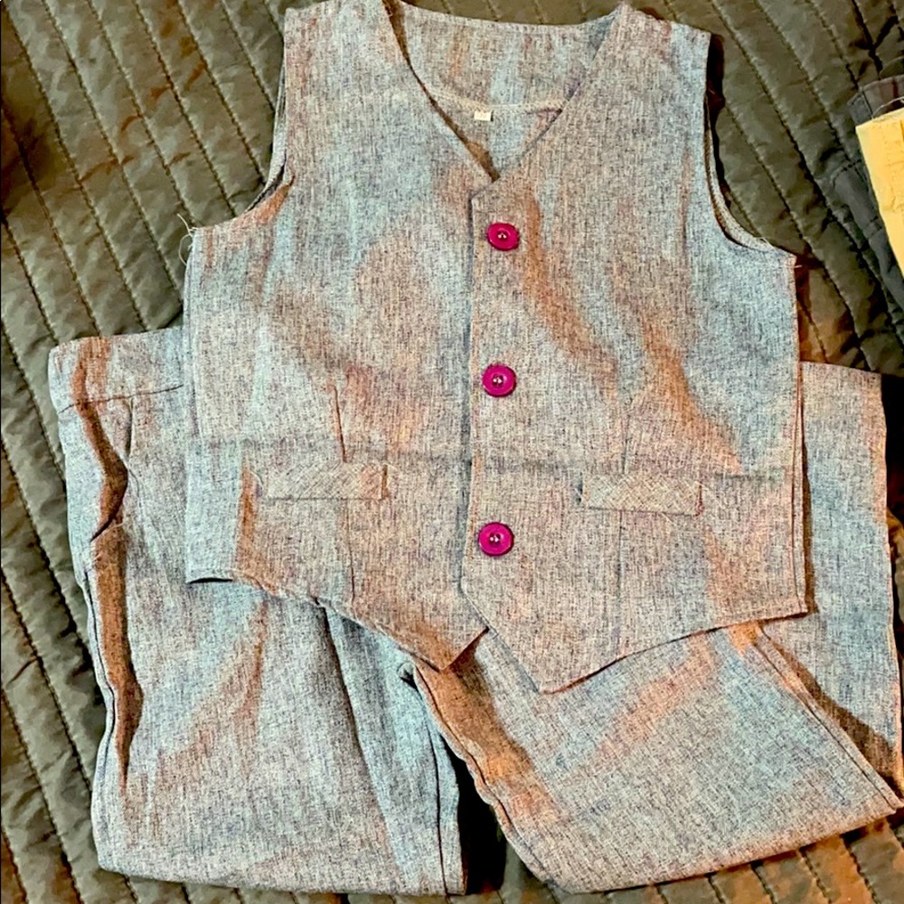 Boys dress pants and vest